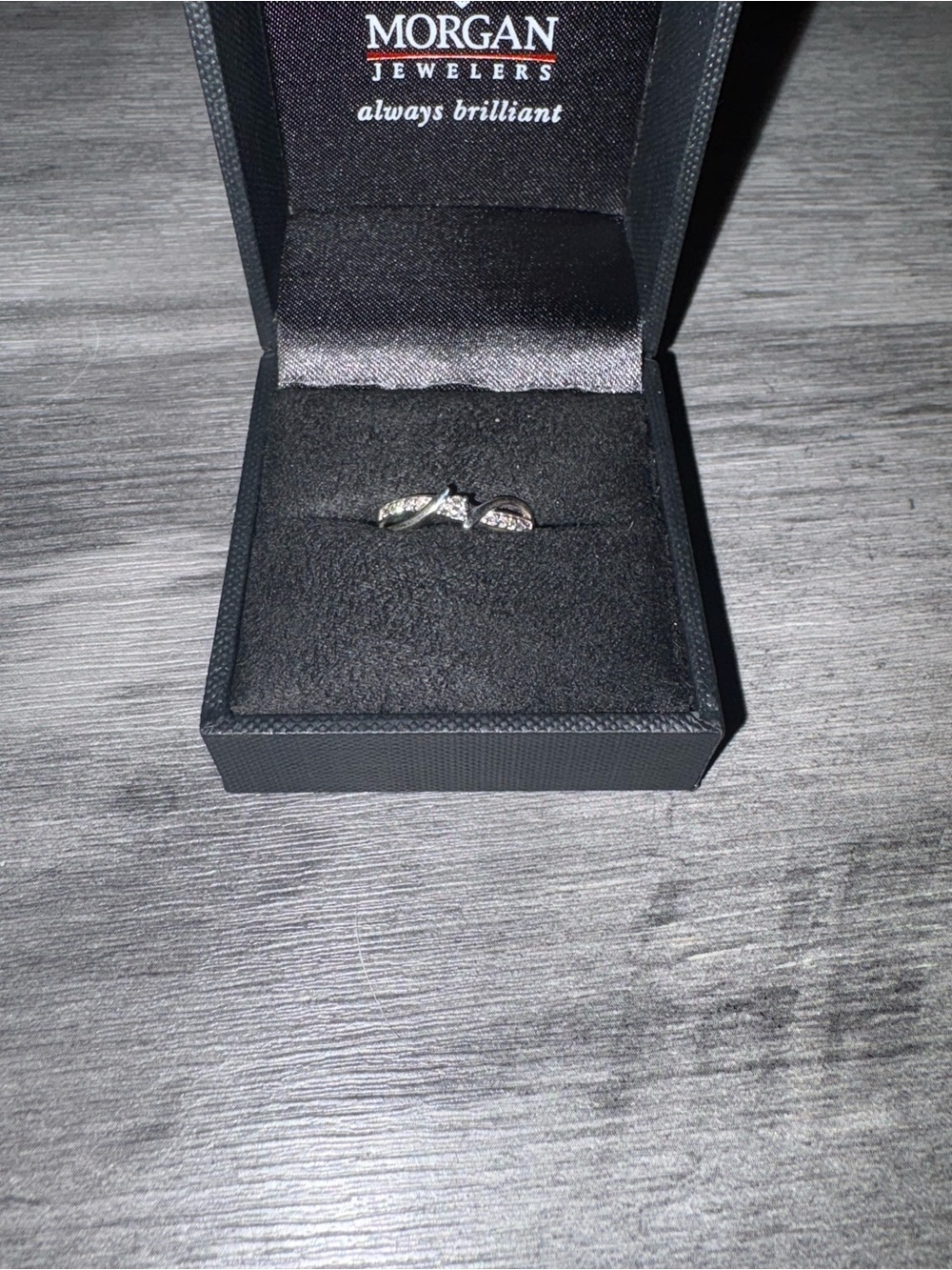 White Silver Leaf Ring